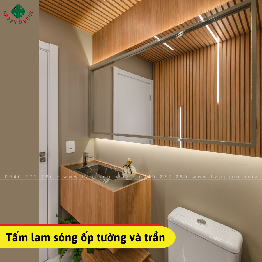 Ốp tường được làm từ tấm lam 5 sóng Pima W23