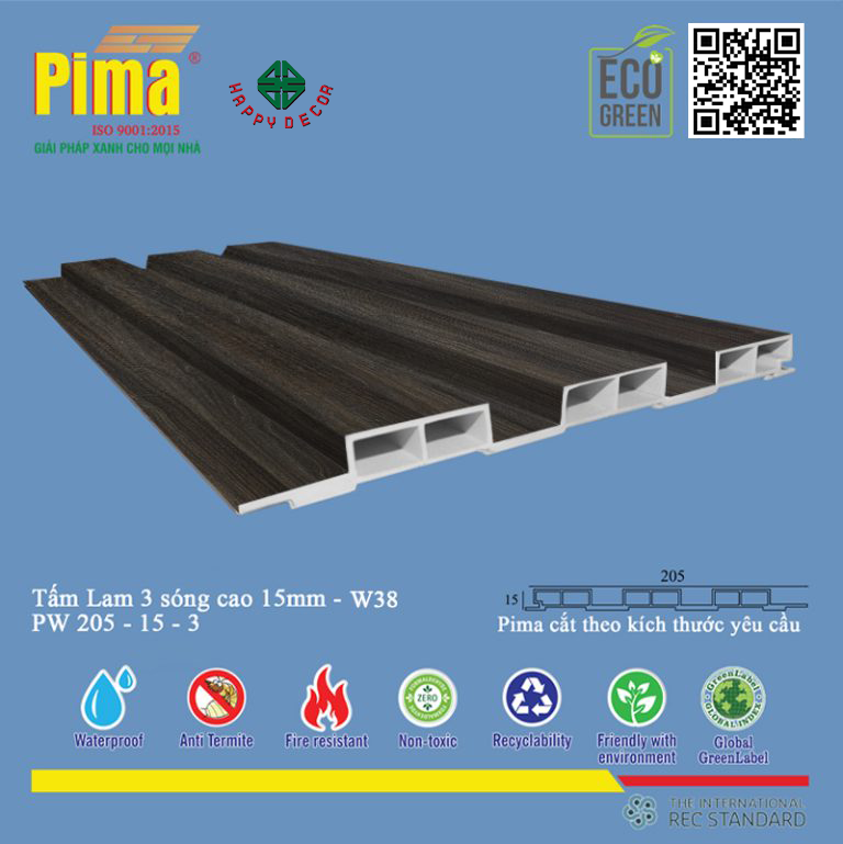 Tấm lam được sản xuất từ nguyên liệu cao cấp, chống ẩm mốc, cong vênh và chịu được tác động mạnh mẽ từ môi trường.