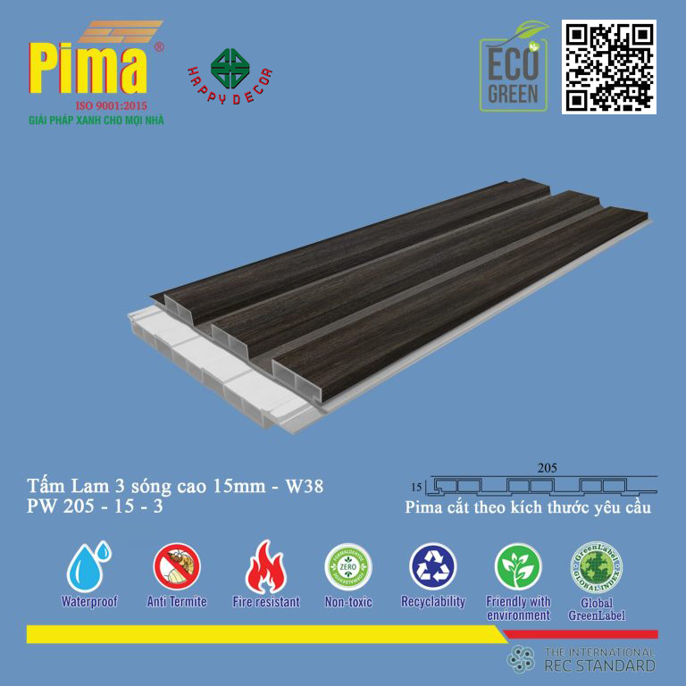 Với thiết kế 3 sóng tinh tế, tấm lam tạo điểm nhấn ấn tượng cho không gian nội thất, từ văn phòng đến nhà ở.