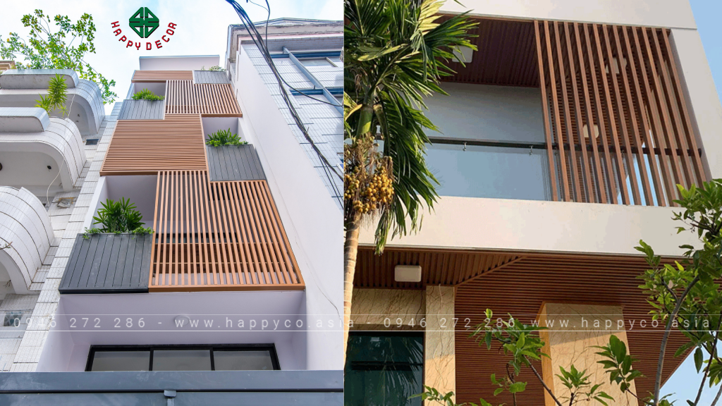 Tấm ốp lam sóng ngoài trời khiến không gian sang trọng hơn