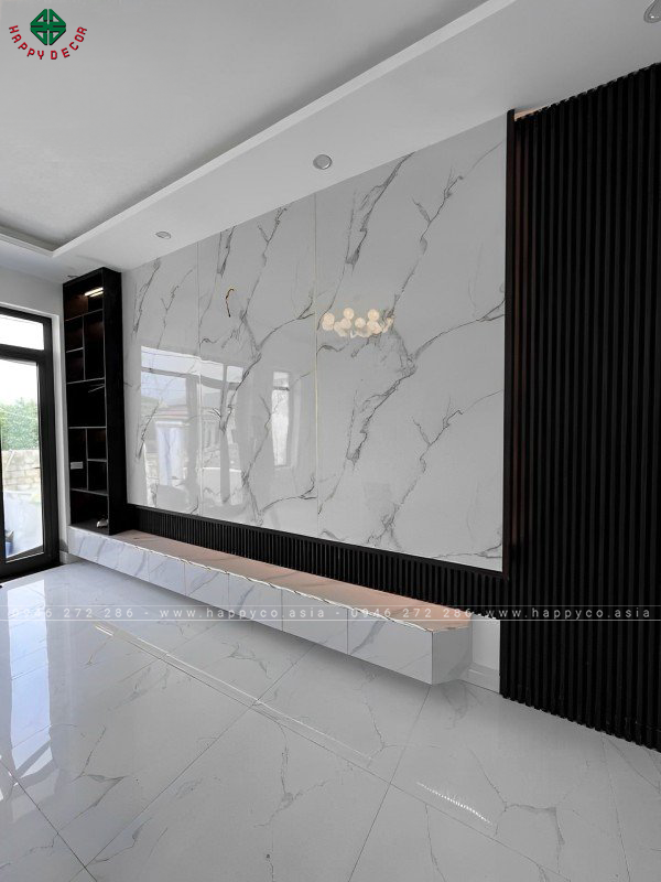 Tấm PVC giả đá được ứng dụng làm tường