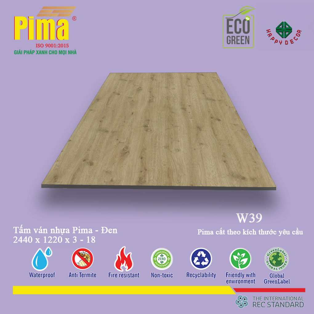 Tấm ván nhựa PIMA đen W39 có thể được sử dụng rộng rãi trong nhiều không gian khác nhau