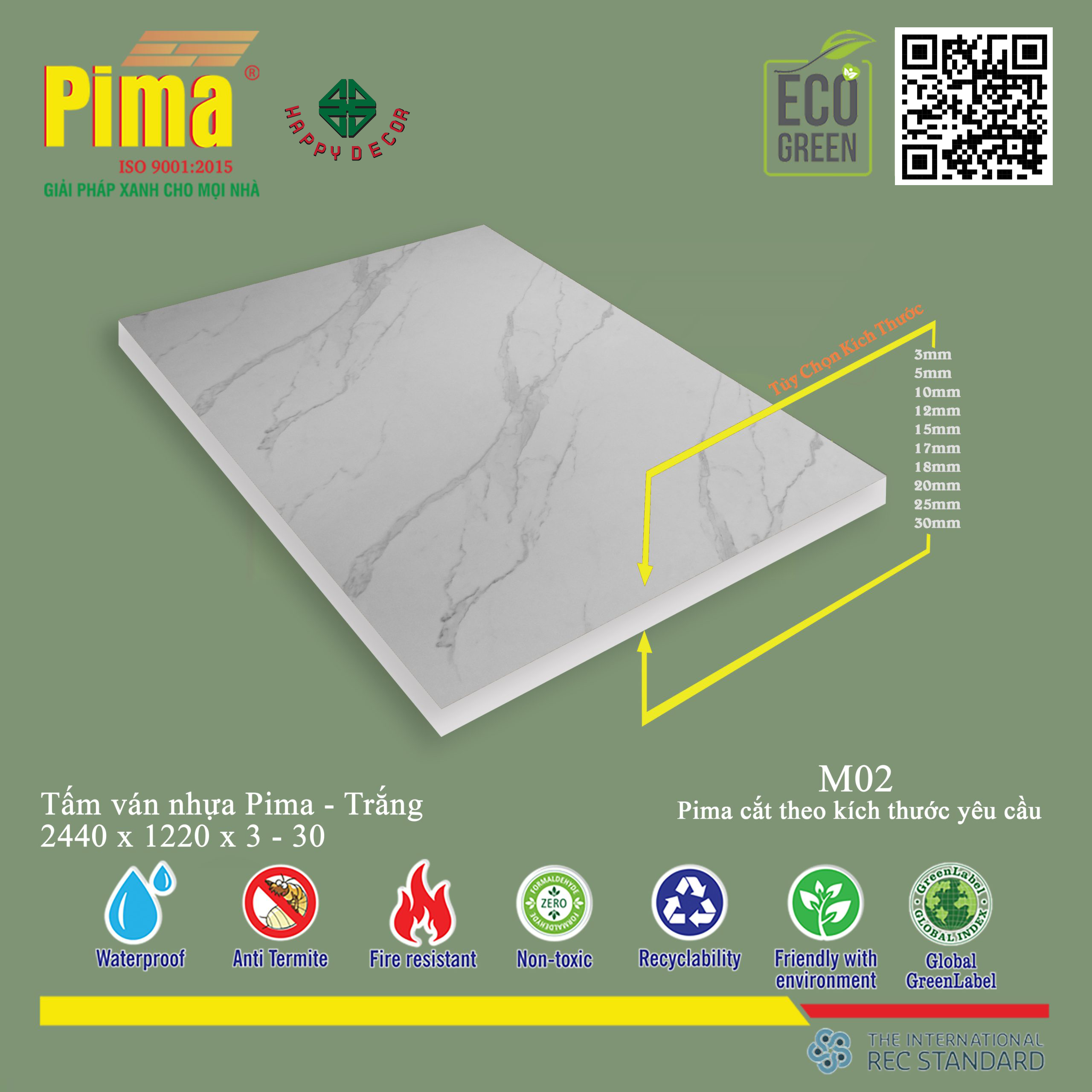 Kích thước tùy theo nhu cầu sử dụng của khách hàng