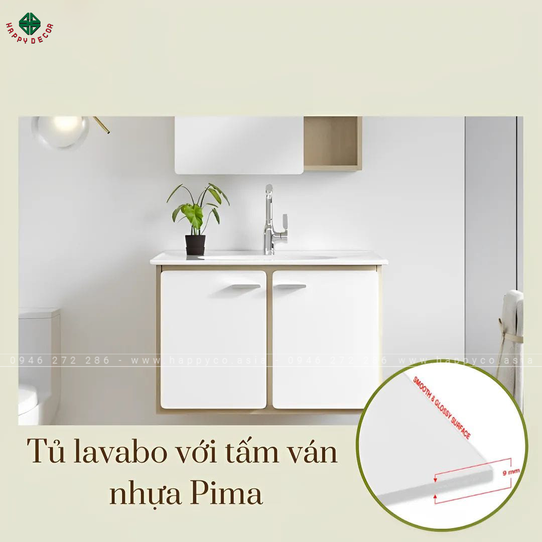 Tủ lavabo được làm từ tấm ván nhựa PIMA