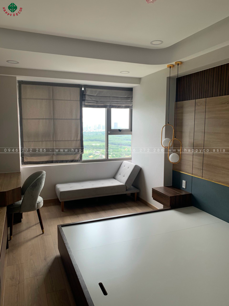 Tab đầu giường được làm từ tấm ván nhựa Pima T03