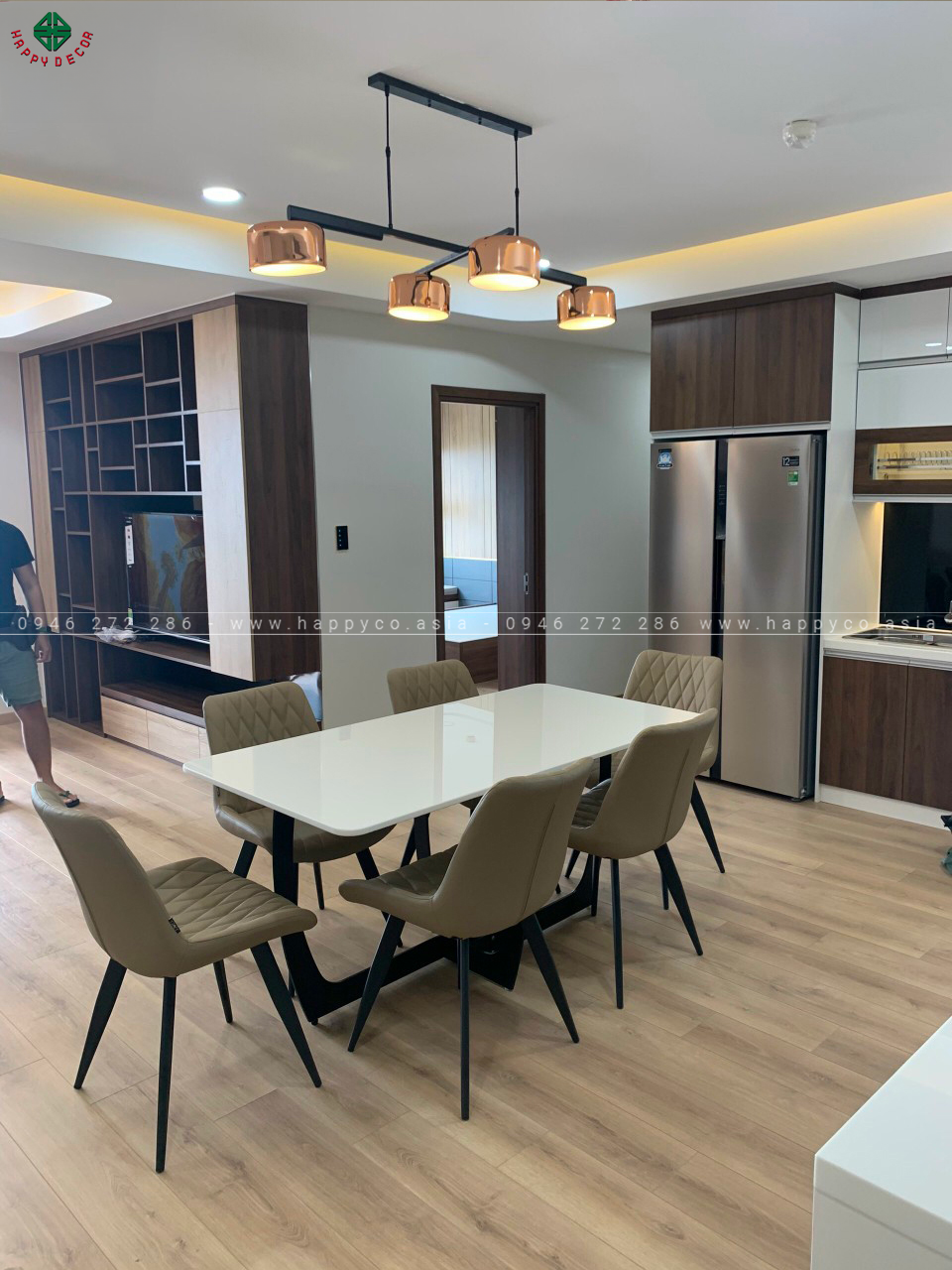 Thiết kế thi công nội thất bằng tấm ván gỗ nhựa Pima tại Biên Hòa - Happy Decor