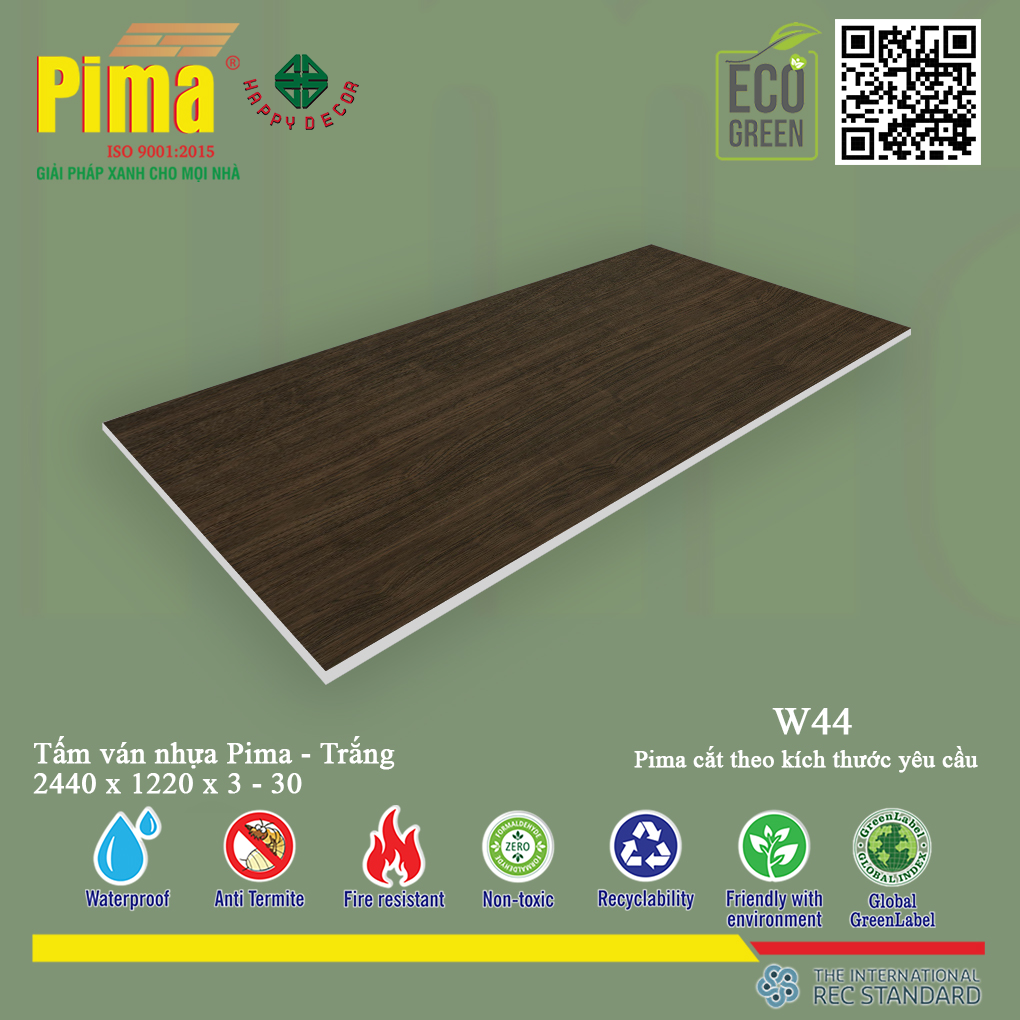 Tấm ván nhựa PIMA trắng phù hợp mọi không gian nội thất