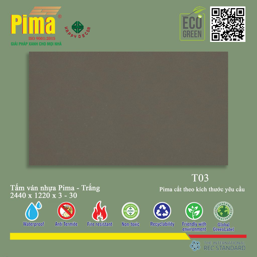 Tấm ván nhựa Pima Trắng T03 tại Biên Hòa - Happy Decor