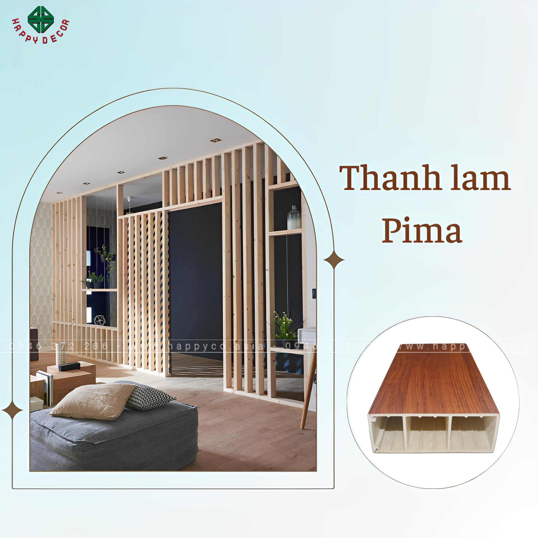 Nội thất được làm từ Thanh Lam PIMA do Happy Decor thiết kế và thi công