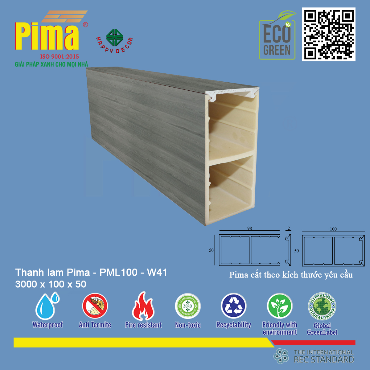 Thanh lam Pima - PML 100-W41