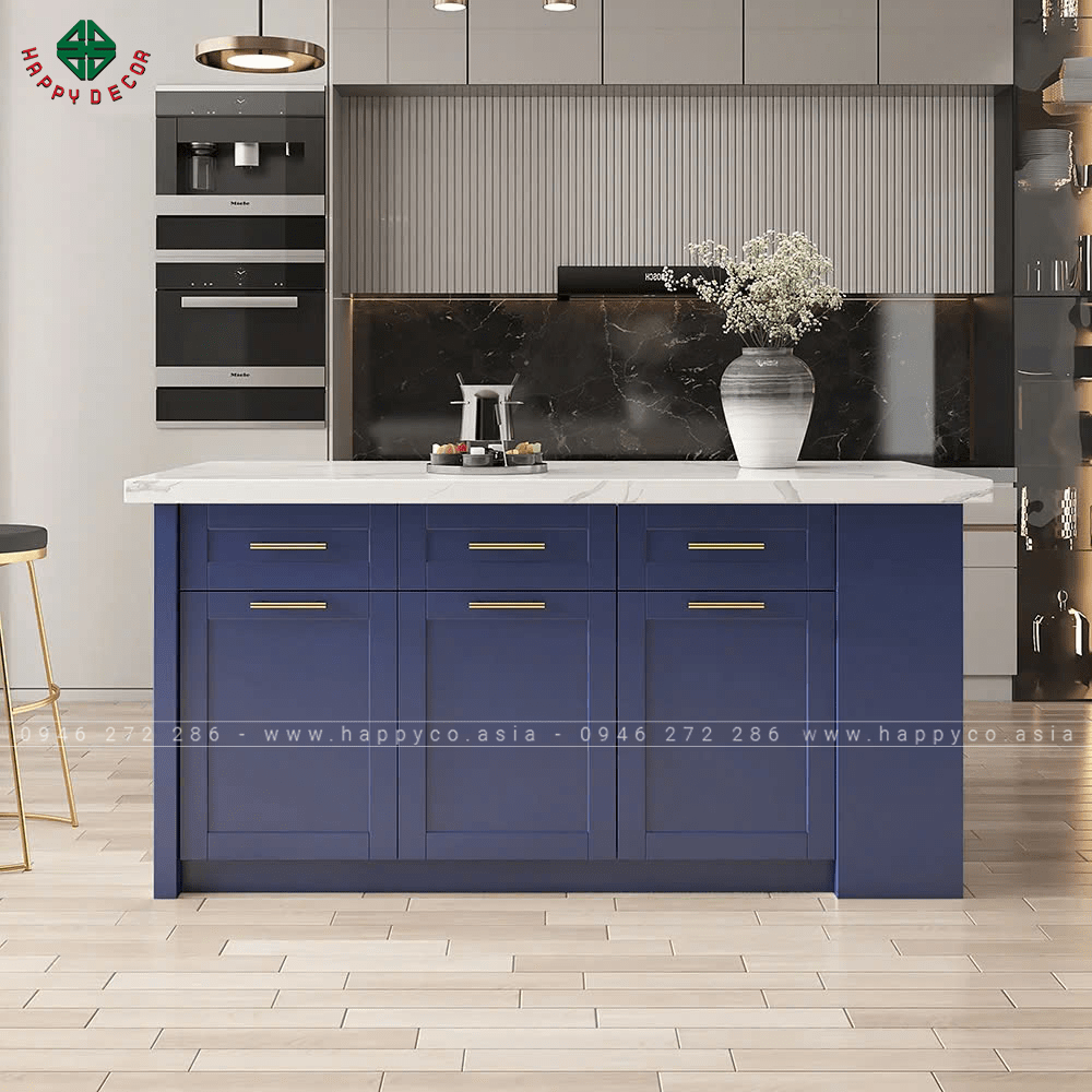 Bàn đảo bếp hiện đại sang trọng do Happy Decor thiết kế và thi công