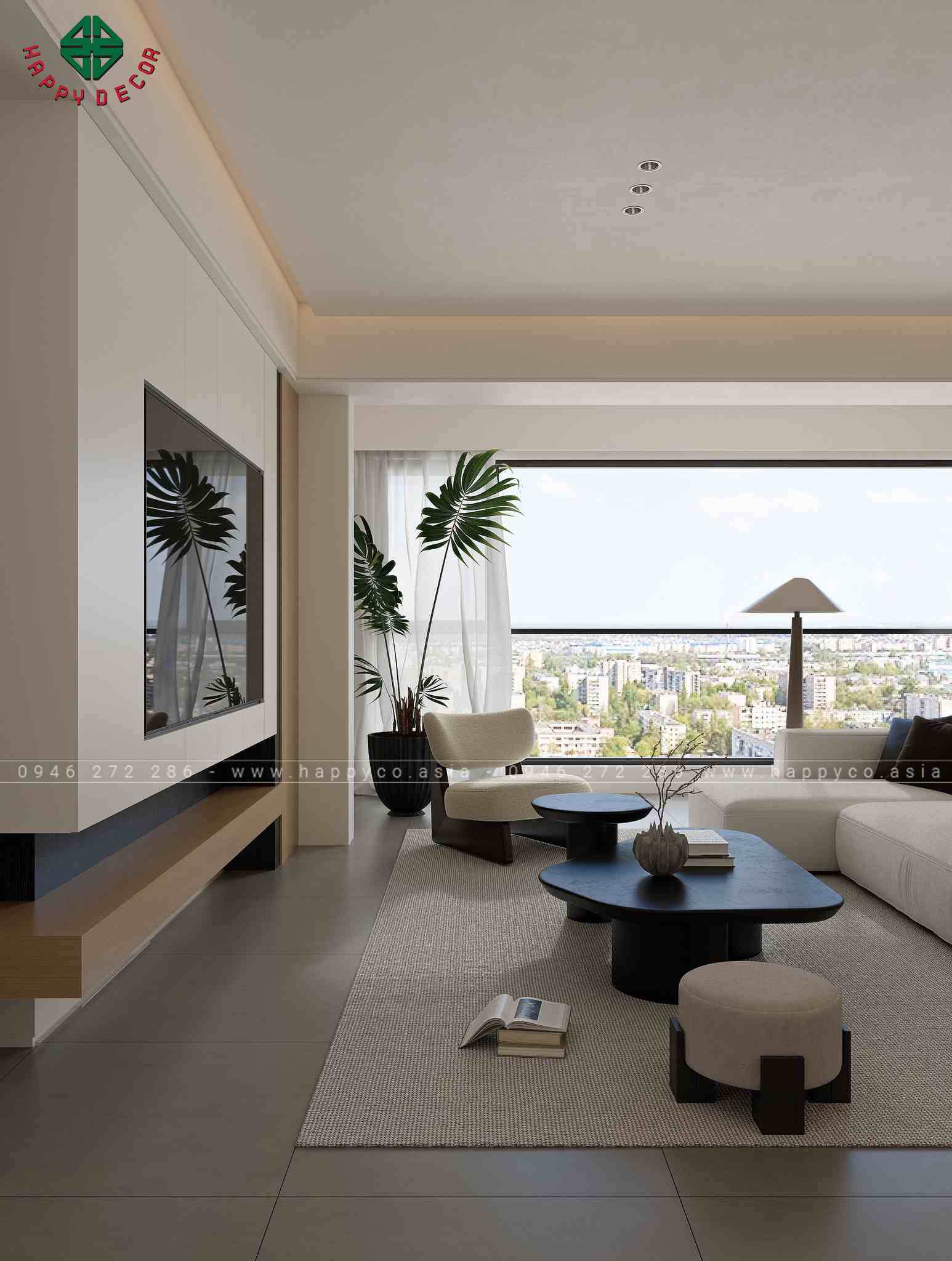 Thiết kế - thi công nội thất biệt thự tone trắng đen của HAPPY DECOR