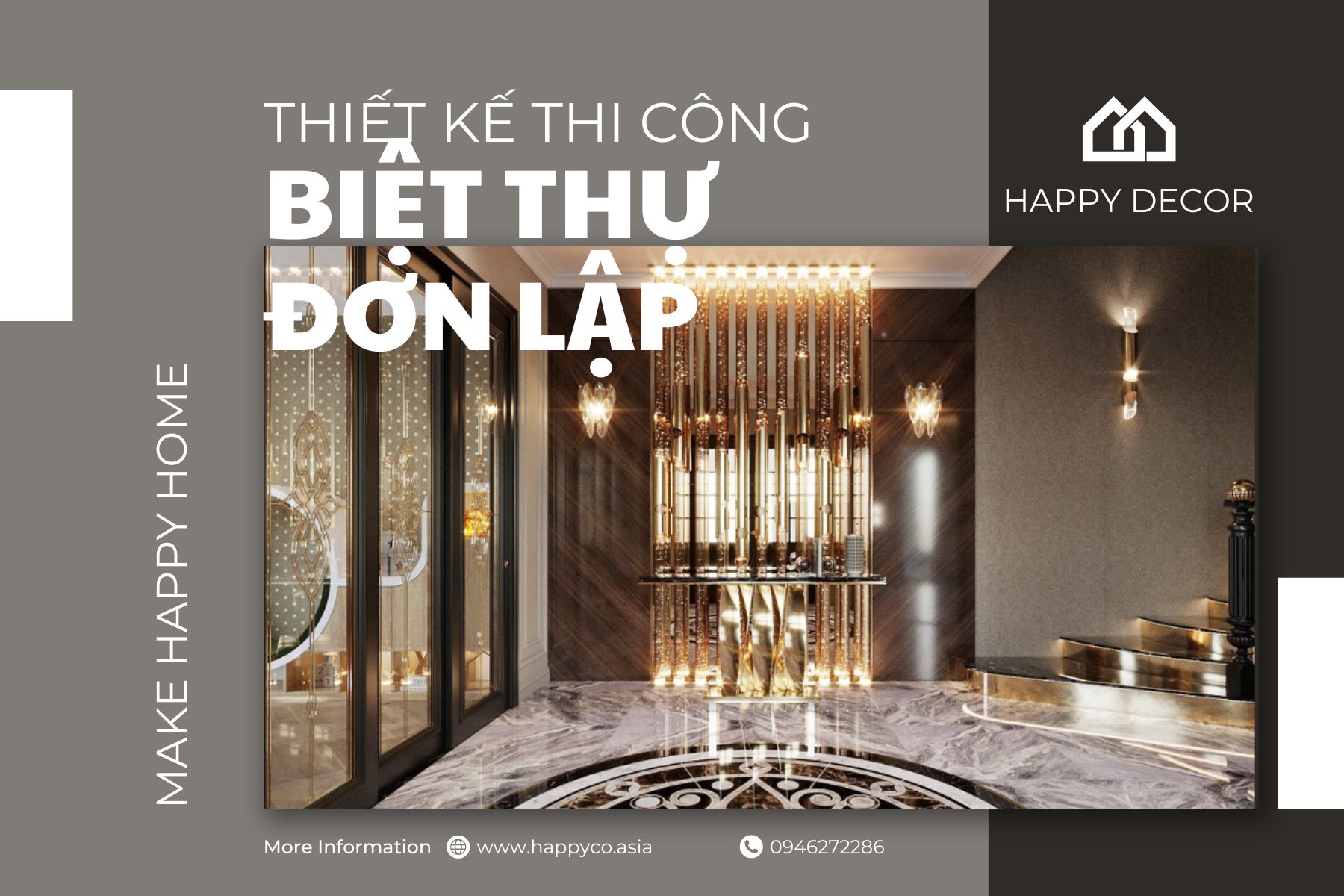 Thiết Kế Thi Công Nội Thất Biệt Thự Đơn Lập tại Biên Hòa - HAPPY DECOR