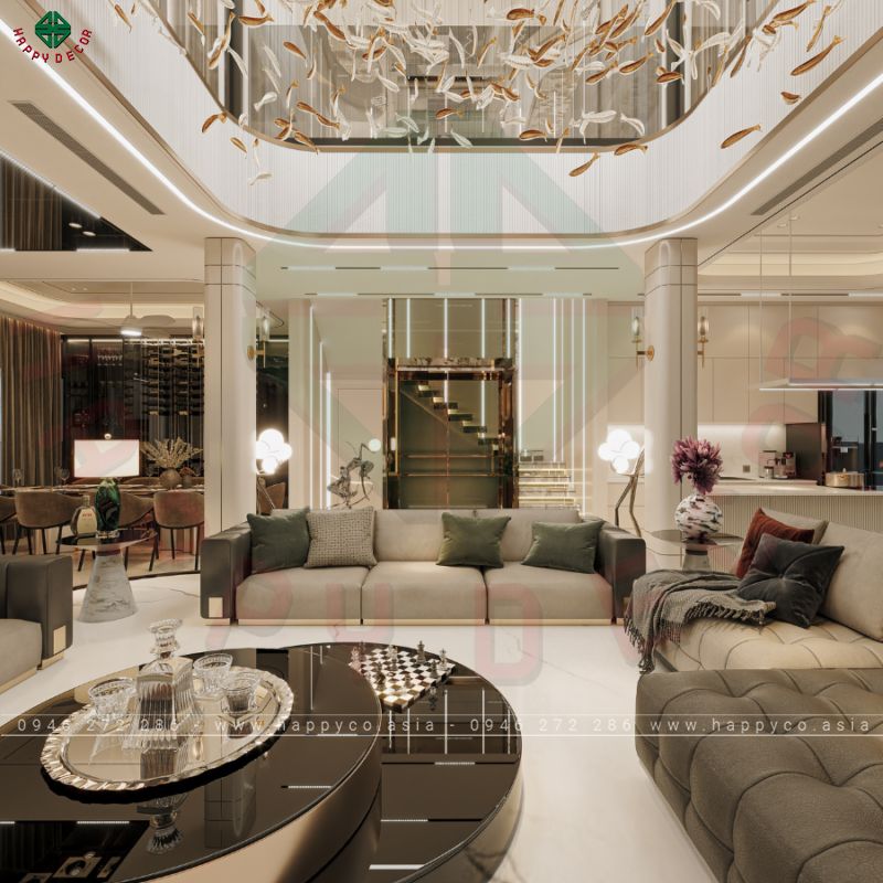 Ứng dụng công nghệ thông minh trong nội thất như hệ thống chiếu sáng tự động