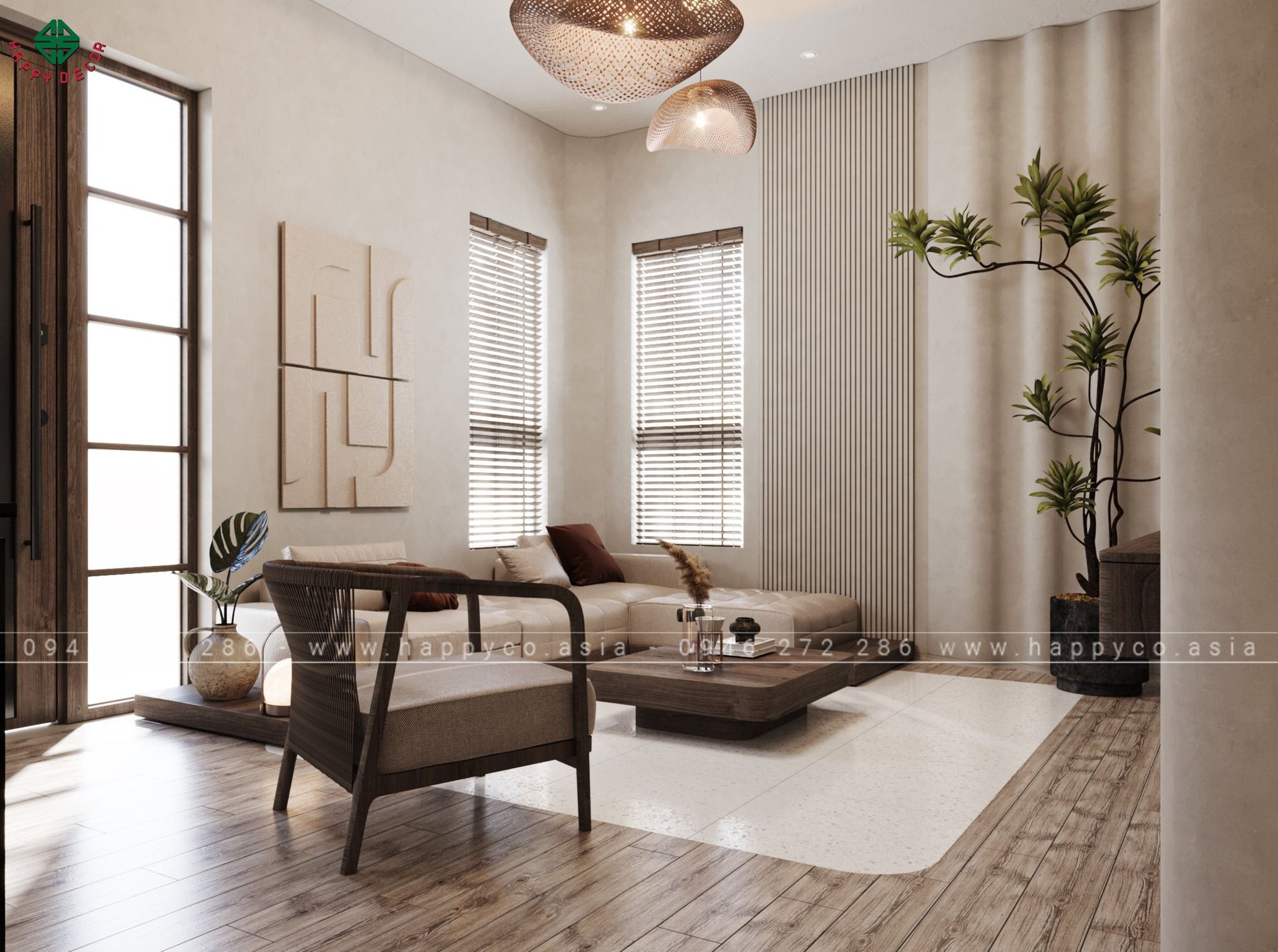 Nội thất phong cách WABI SABI thông minh - Mẫu 03