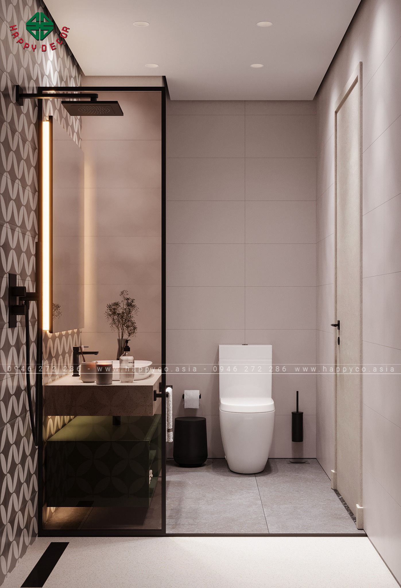 Căn hộ 1 phòng ngủ được Happy Decor thiết kế theo mô hình không gian mở