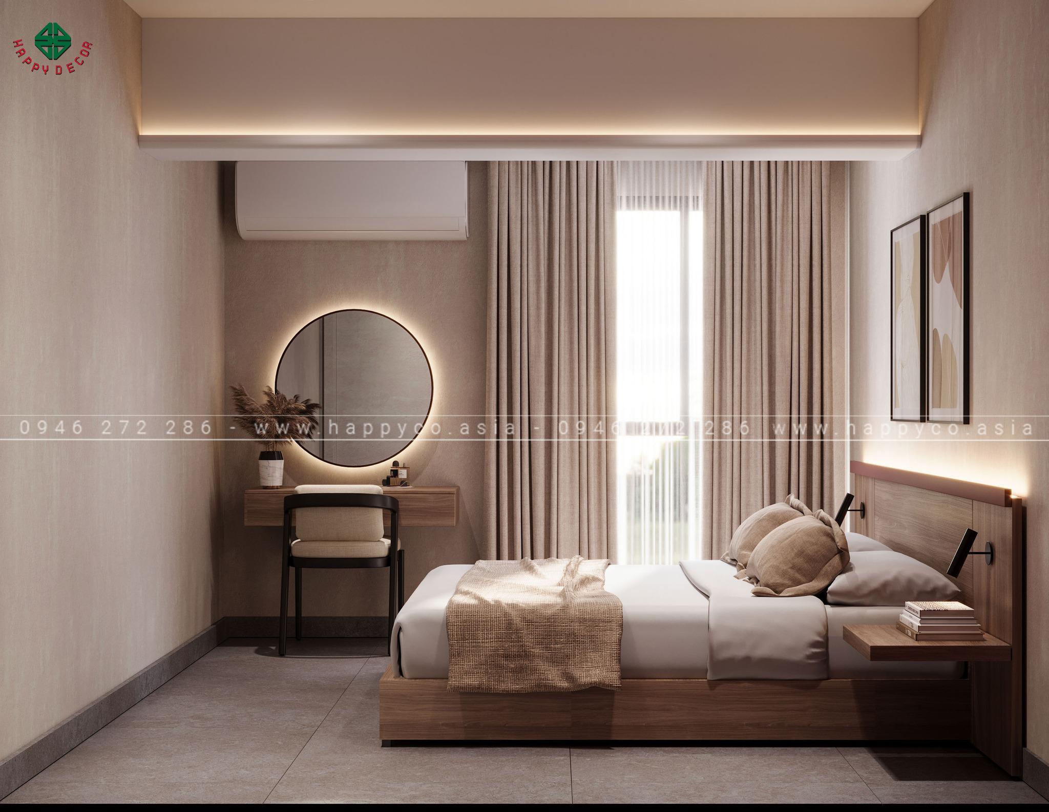 Thiết kế nội thất căn hộ 1 phòng ngủ tại Biên Hòa do Happy Decor thực hiện