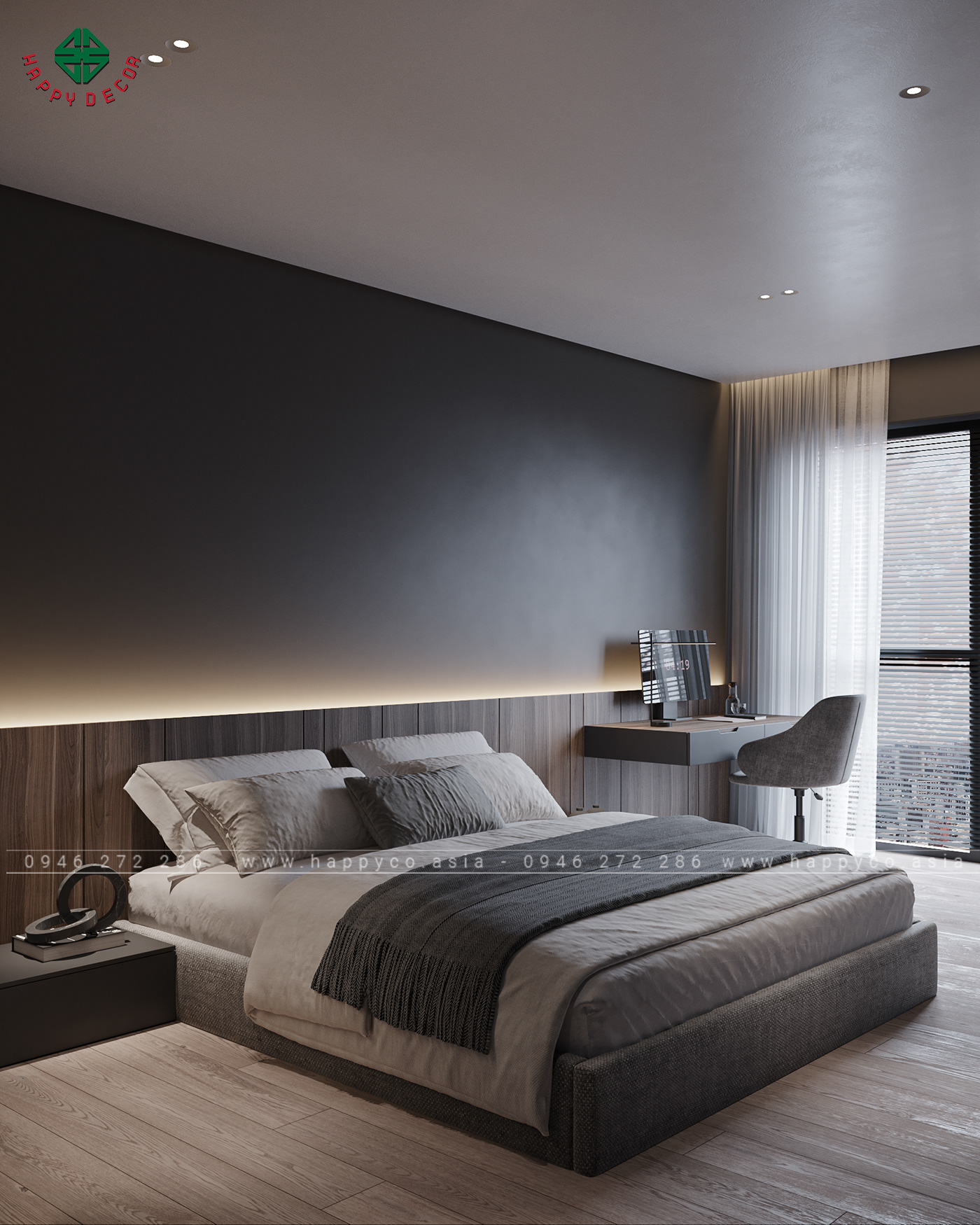 Tone tối trong thiết kế phòng ngủ không chỉ giúp tạo ra một không gian thư giãn