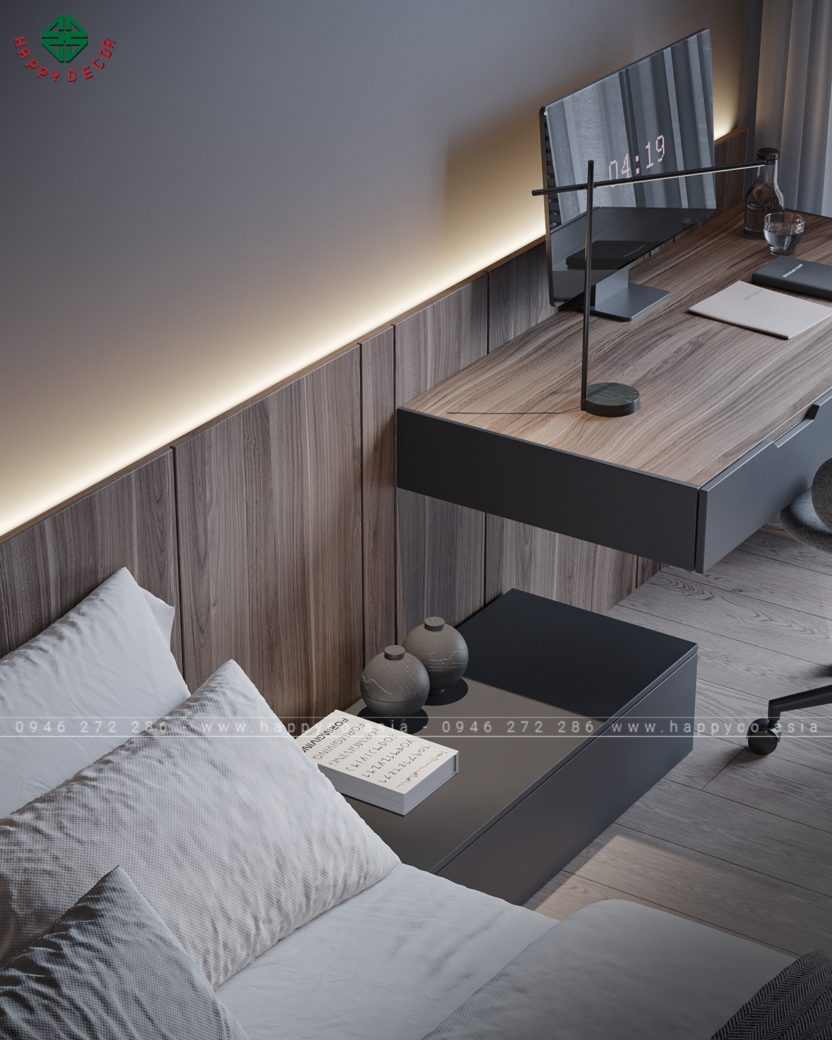 Việc sử dụng các chất liệu cao cấp mang lại vẻ đẹp sang trọng, quý phái cho không gian.