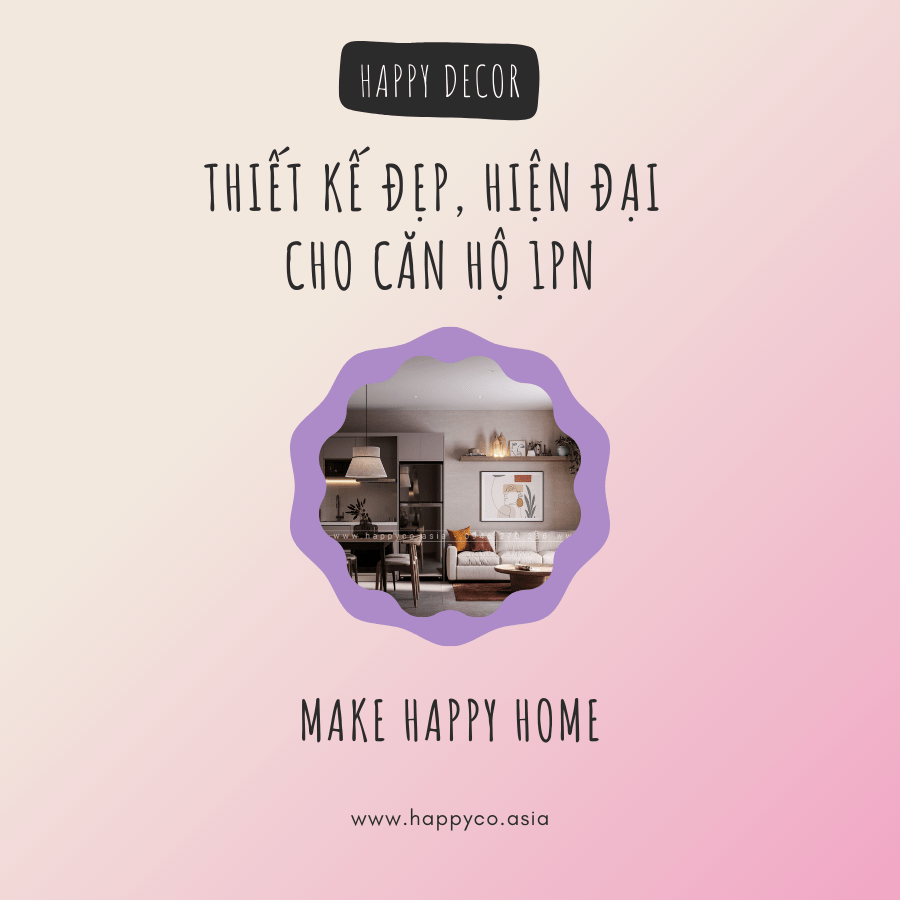 Thiết kế nội thất căn hộ 1 phòng ngủ tại Biên Hòa - Happy Decor
