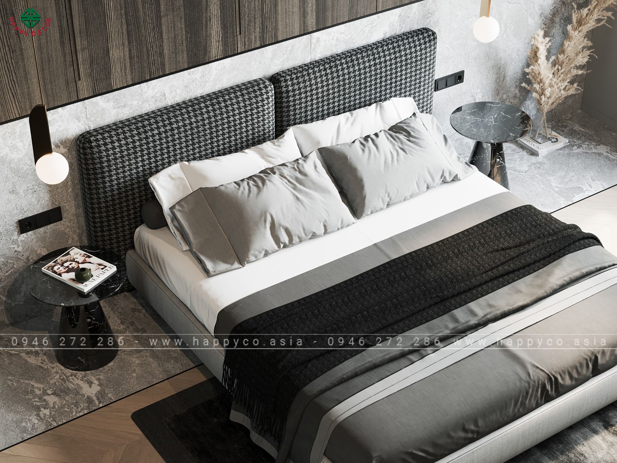 Nội thất phòng ngủ hiện đại và sang trọng do Happy Decor thiết kế và thi công