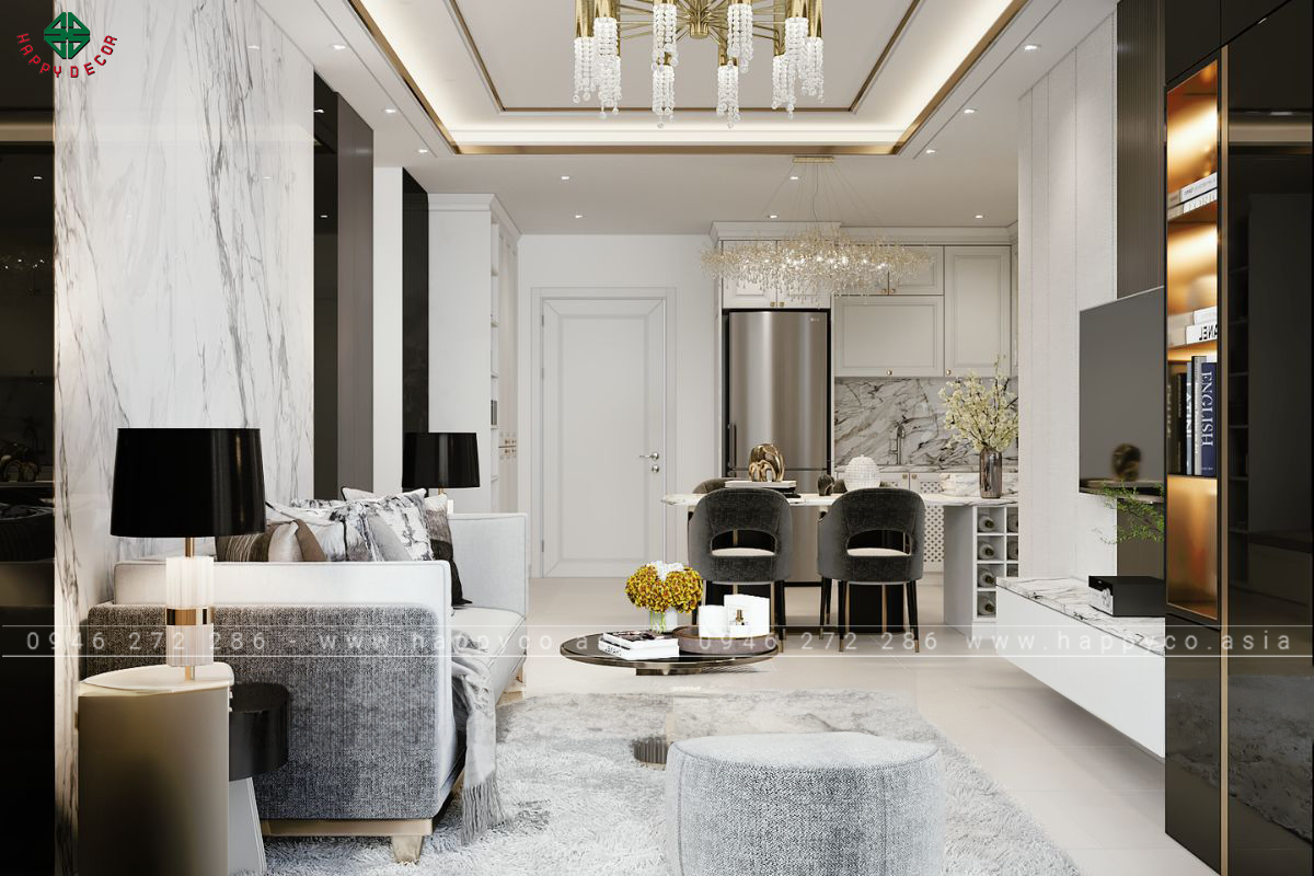 Với một căn hộ 58m2, việc tối ưu không gian để vừa có thể có hai phòng ngủ sang trọng là một thách thức