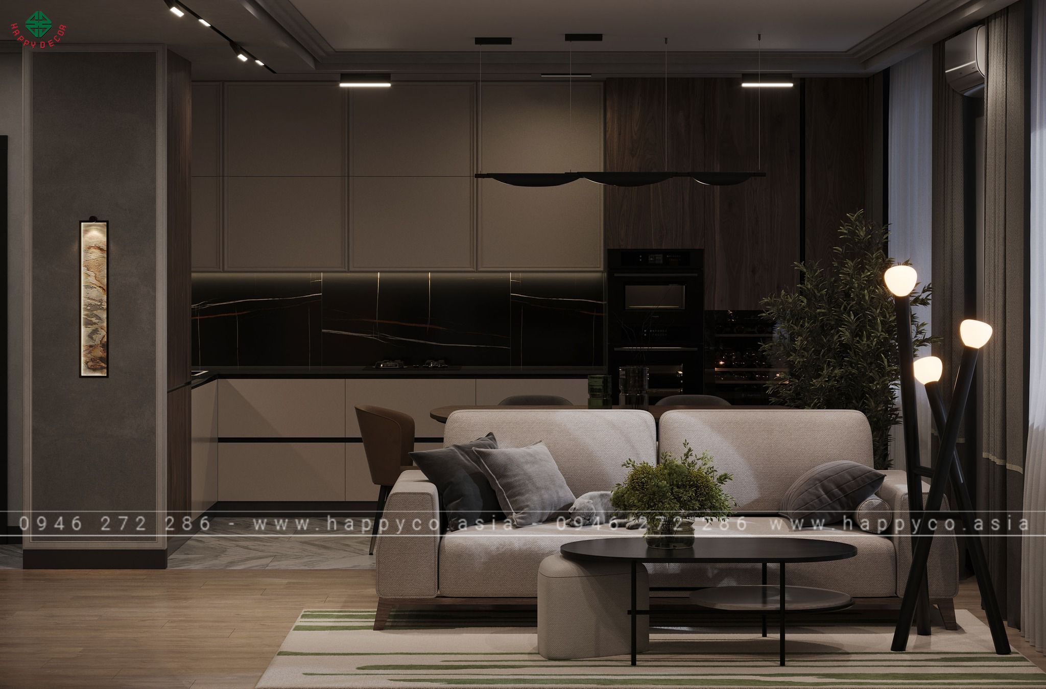 Nội thất căn hộ hiện đại đầy cá tính do Happy Decor thực hiện vào tháng 8 năm 2024