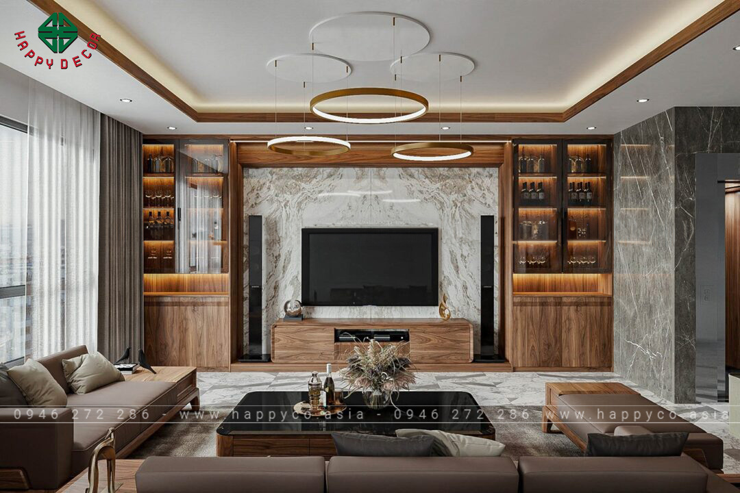 Thiết kế trang trí phòng khách phù hợp với người mệnh Mộc