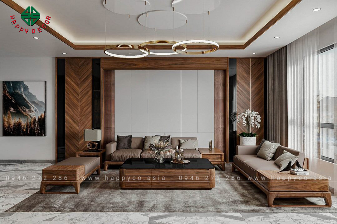 Thiết kế trang trí phòng khách phù hợp với người mệnh Mộc 1