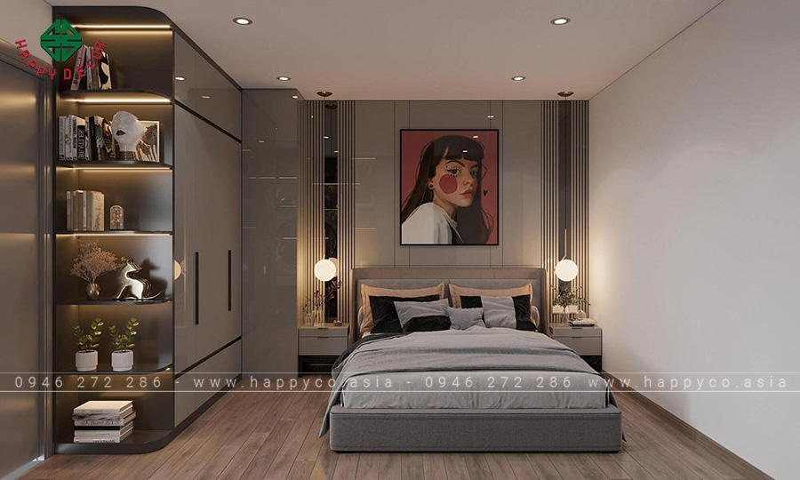 Phòng ngủ con gái lựa chọn màu sắc giống phòng ngủ chính