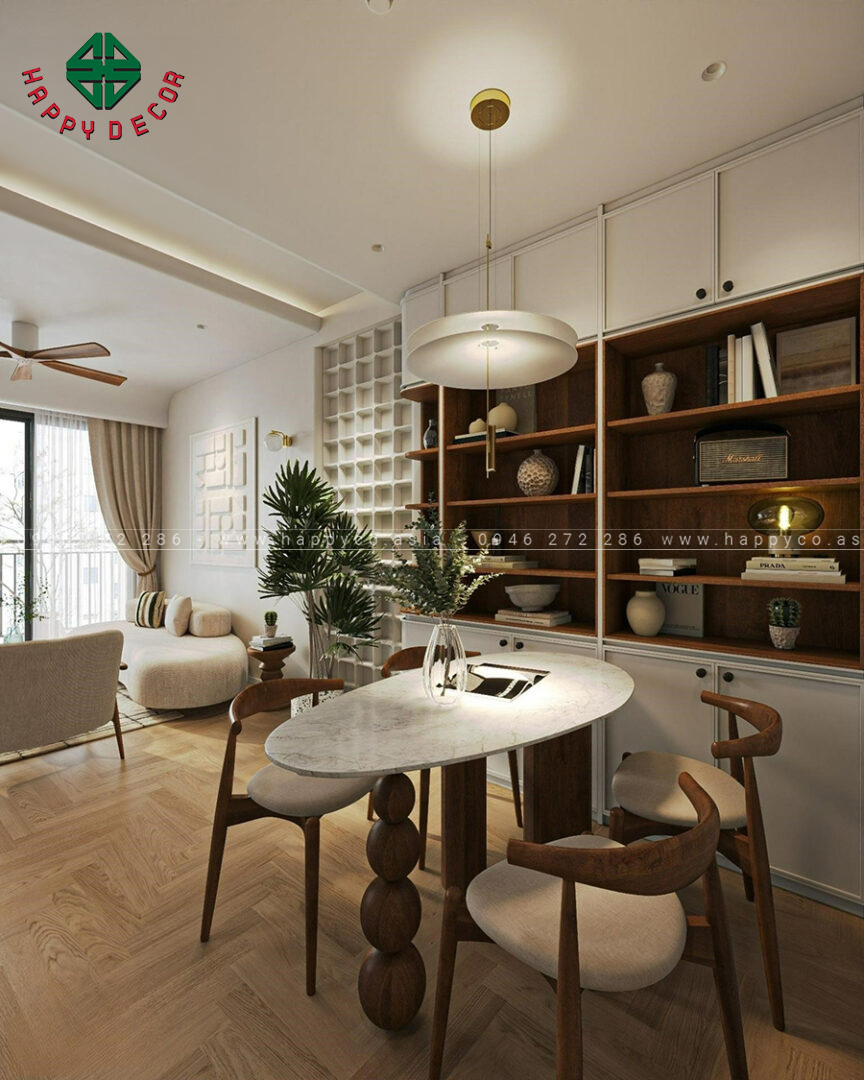 Sử dụng tông màu trắng và gỗ để tạo không gian sạch sẽ, thoải mái hơn.