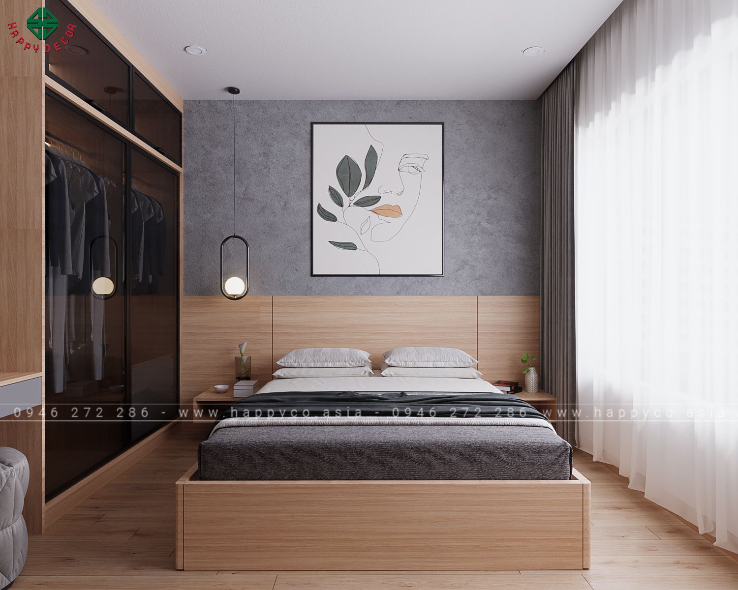 Thiết kế nội thất chung cư 2 phòng ngủ tại Biên Hòa