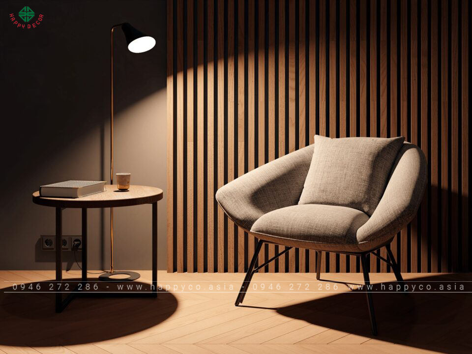 Góc phòng được đặt một chiếc ghế tạo không gian riêng cho gia chủ thích cảm giác yên tĩnh