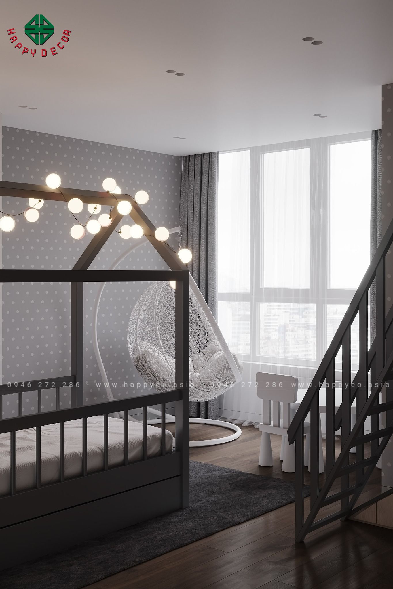 Nội thất phòng ngủ hiện đại dành cho bé do Happy Decor thiết kế và thi công