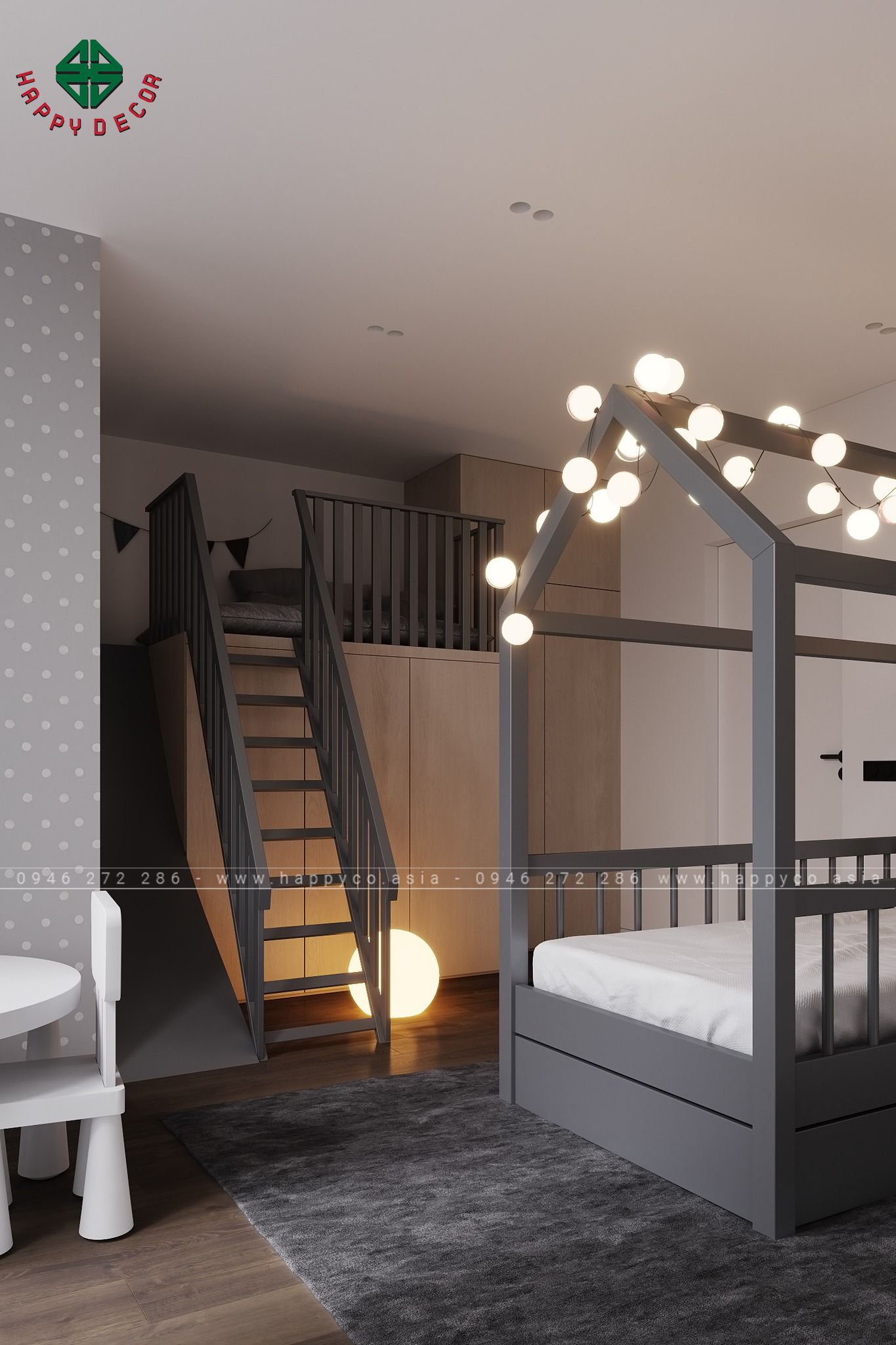 Phòng ngủ dành cho trẻ vừa tiện nghi vừa hiện đại