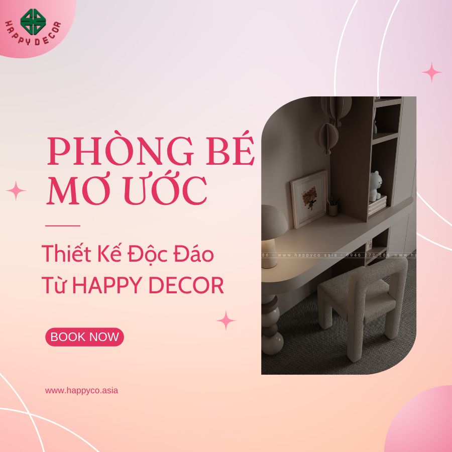Thiết kế thi công nội thất phòng ngủ cho trẻ tại Biên Hòa - Happy Decor