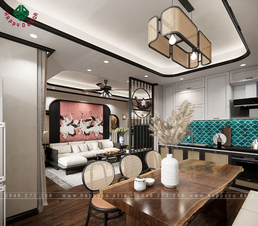 Khi lựa chọn vách ngăn phòng khách và bếp, vách ngăn có đầy đủ chi tiết