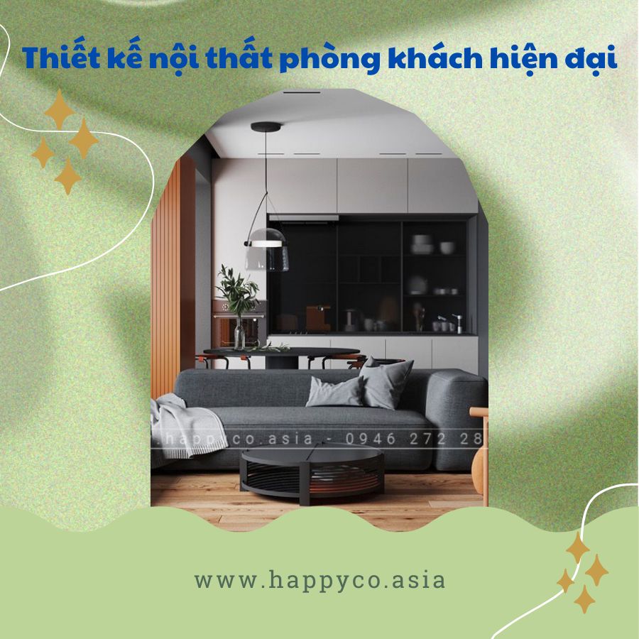 Thiết kế nội thất phòng khách hiện đại tại Biên Hòa - HAPPY DECOR
