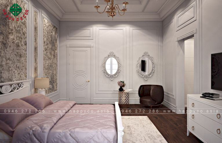 Thiết kế nội thất phòng ngủ tân cổ điển