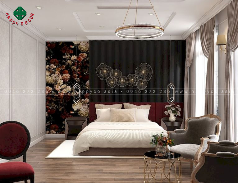 Nội thất phòng ngủ tân cổ điển sang trọng hiện đại