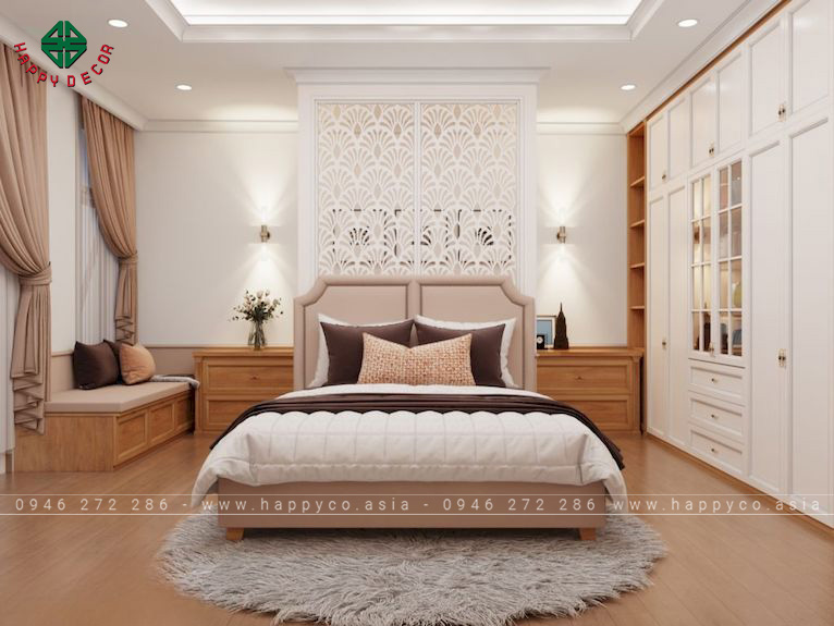 Nội thất phòng ngủ tân cổ điển nhẹ nhàng