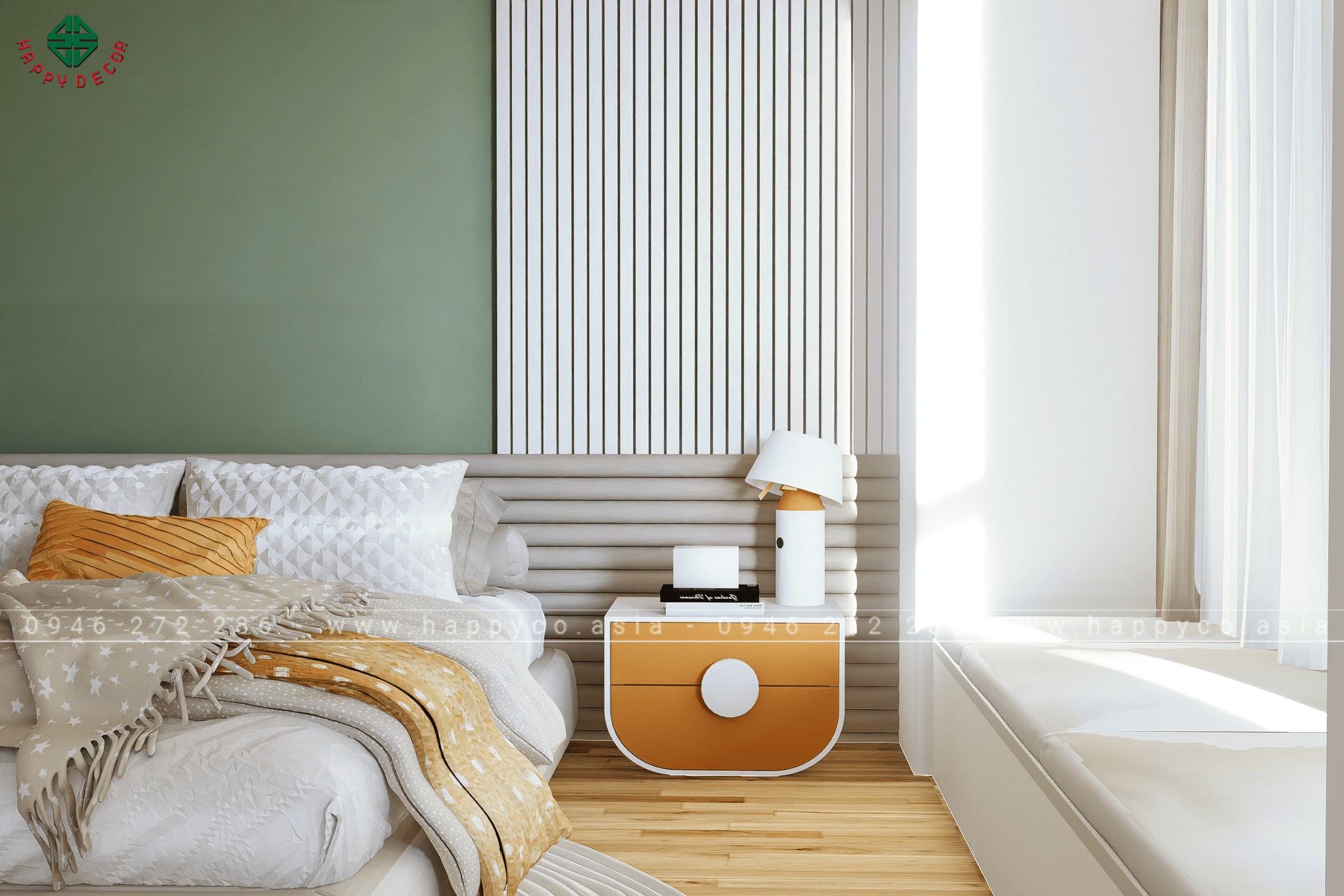 Ánh sáng tự nhiên kết hợp với hệ thống chiếu sáng nhân tạo trong phòng