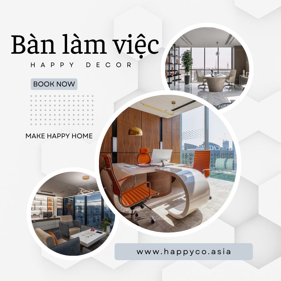 Bàn làm việc do Happy Decor thiết kế và thi công
