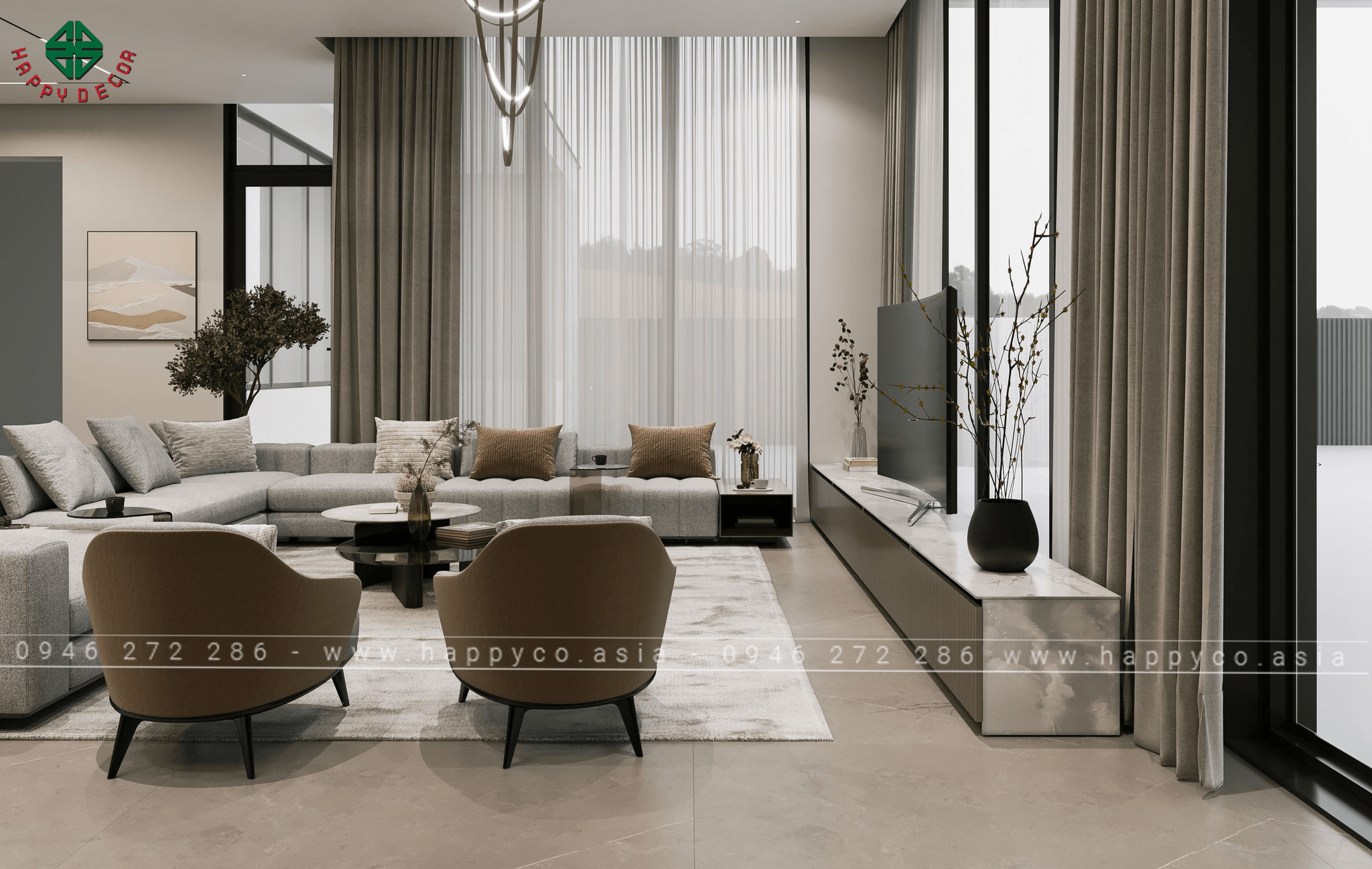 Thiết Kế Thi Công Nội Thất Căn Hộ 3 Phòng Ngủ tại Biên Hòa