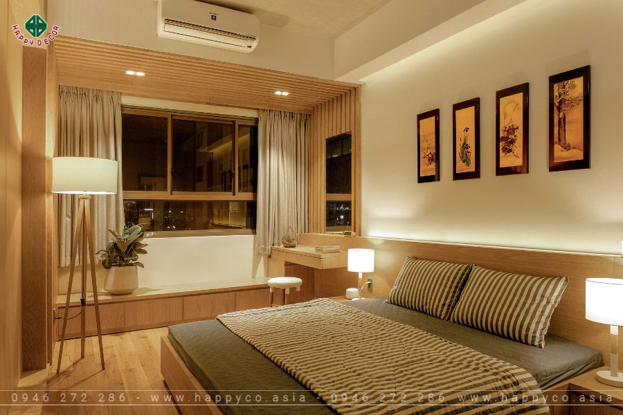 Phòng ngủ ấm cúng với bàn làm việc thiết kế bắt trọn tầm nhìn ra thành phố Phòng ngủ ấm cúng với bàn làm việc thiết kế bắt trọn tầm nhìn ra thành phố