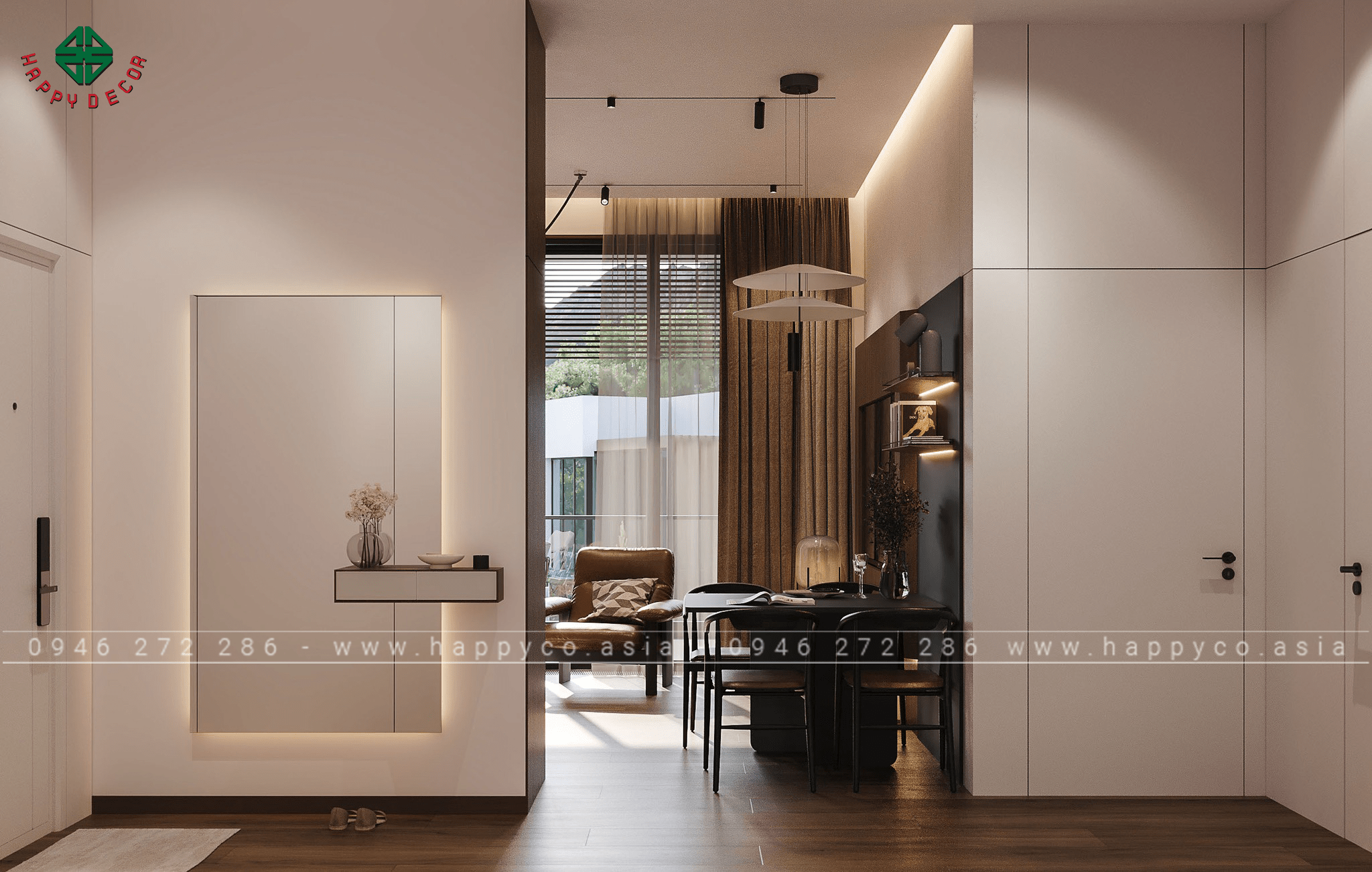 Căn hộ cao cấp tại Vinhomes: Thiết kế tông màu da bò và đen huyền bí