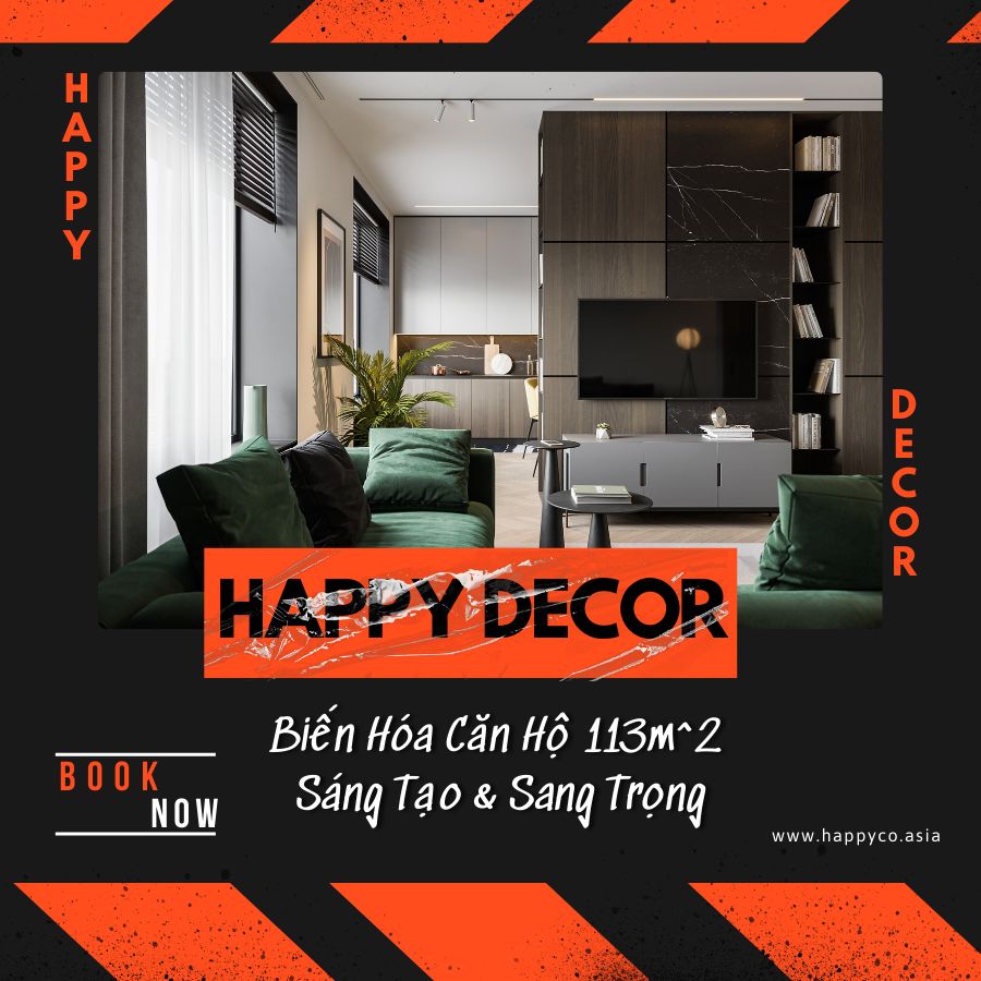 Nội thất căn hộ 113m2 phong cách sang trọng do Happy Decor thiết kế và thi công
