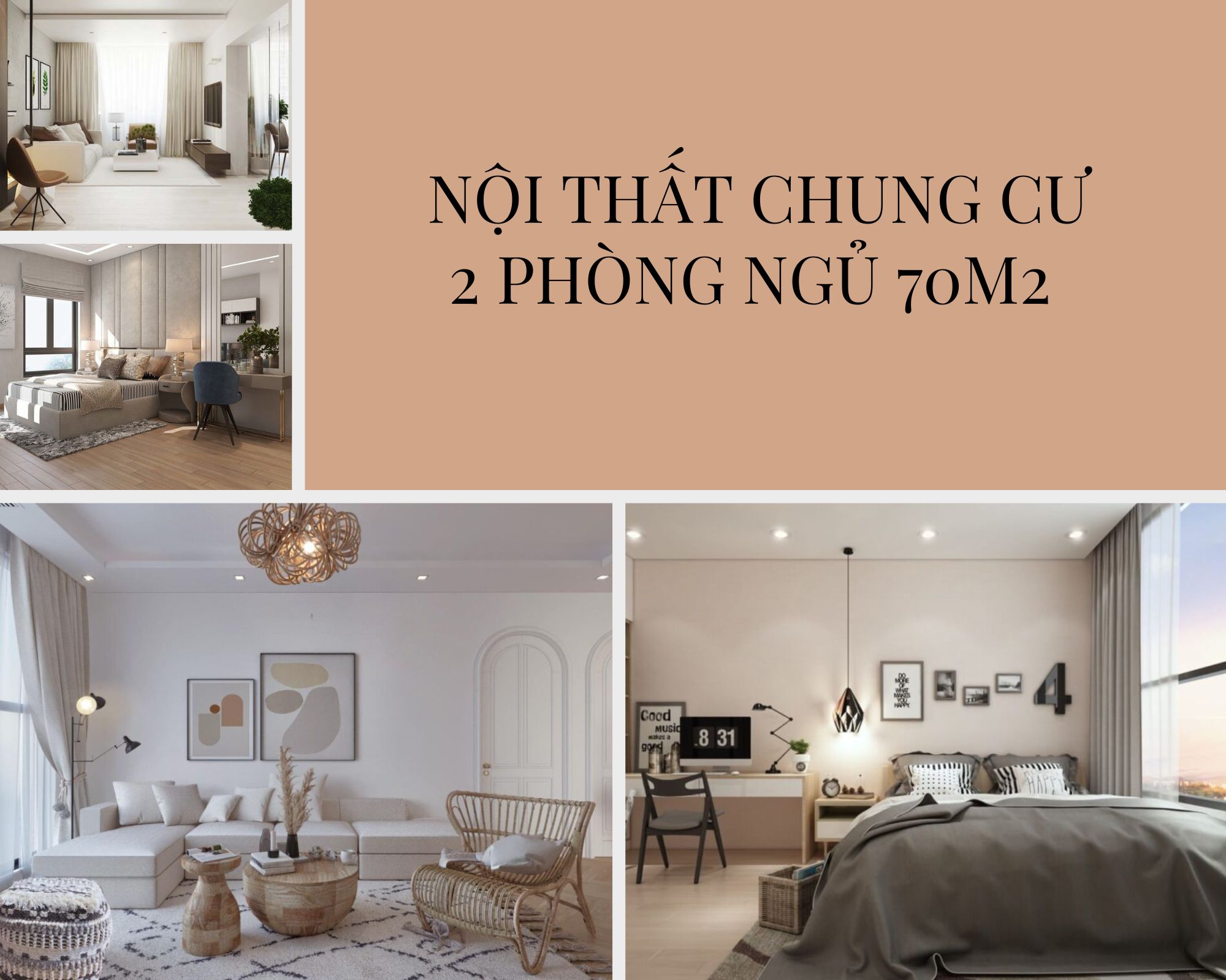 Thiết Kế Thi Công Nội Thất Chung Cư 2 Phòng Ngủ 70M2 tại Biên Hòa