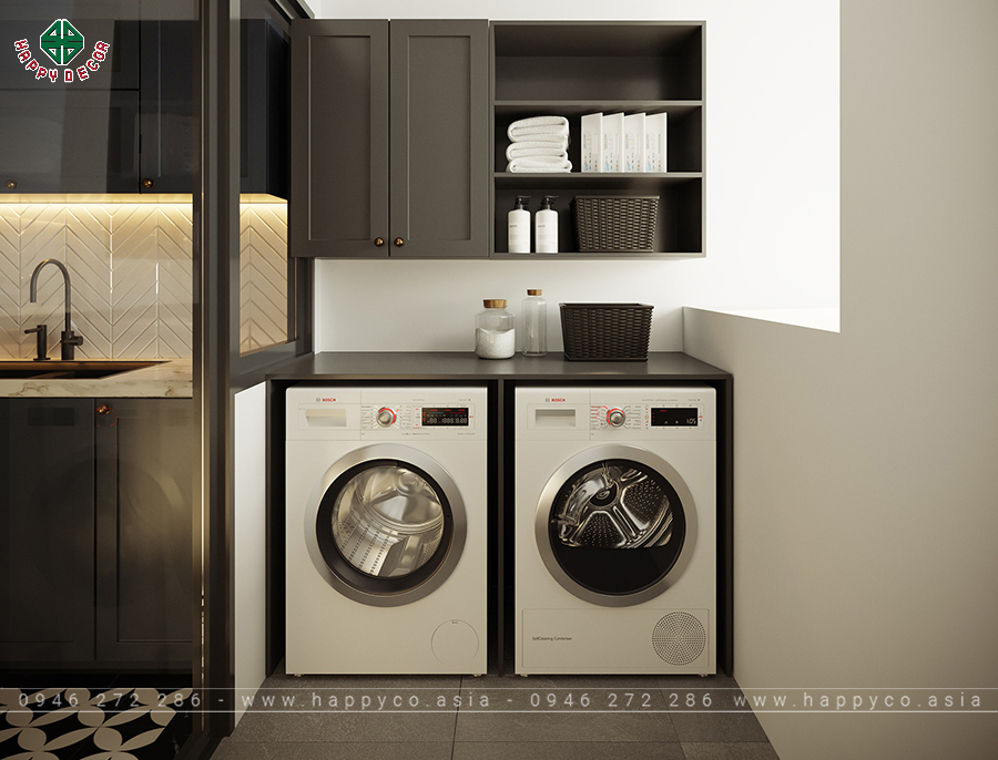 Logia giặt phơi tiết kiệm diện tích vẫn đầy đủ công năng Logia giặt phơi tiết kiệm diện tích vẫn đầy đủ công năng