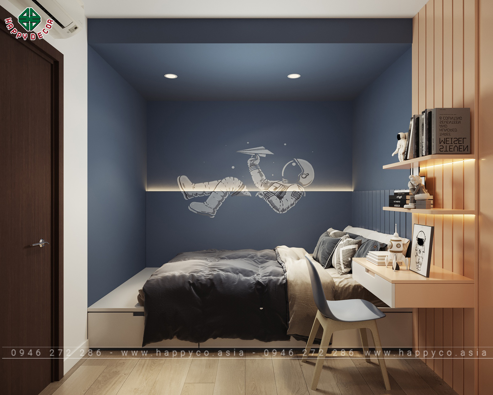 Phòng ngủ bé trai lấy cảm hứng từ đề tài vũ trụ Phòng ngủ bé trai lấy cảm hứng từ đề tài vũ trụ